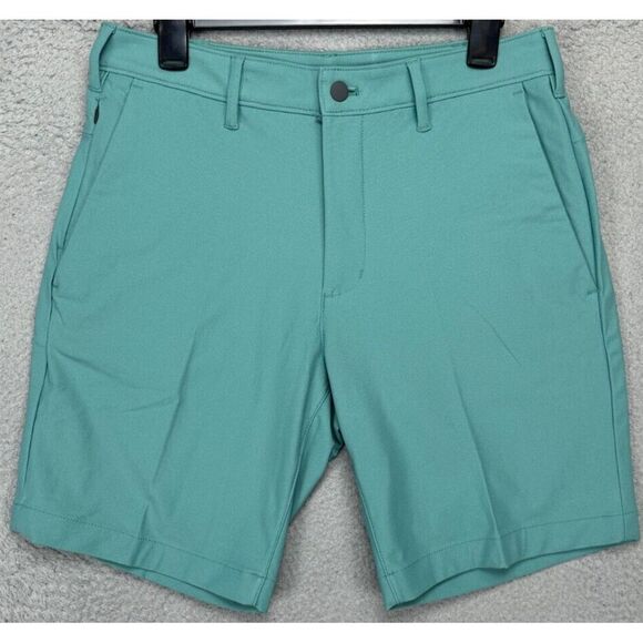 Lands End Shorts Mens 32 Green Performance Tech Chino Golf Flat Front Pockets